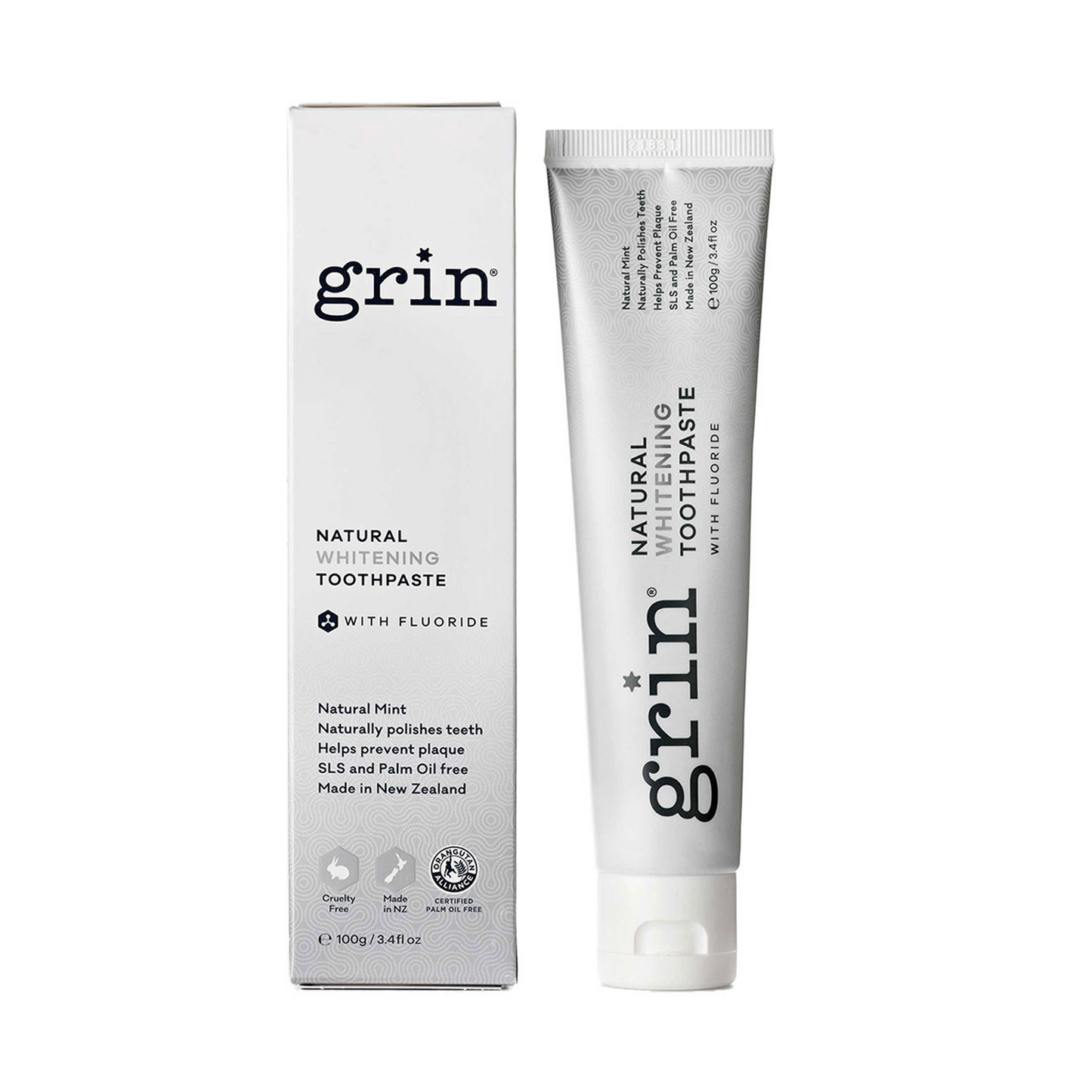 Grin Natural Whitening Toothpaste with Fluoride 100g