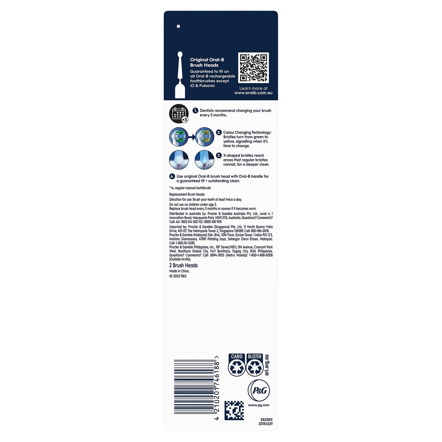 ORAL B Everyday Refill Brush Head Pack of 2