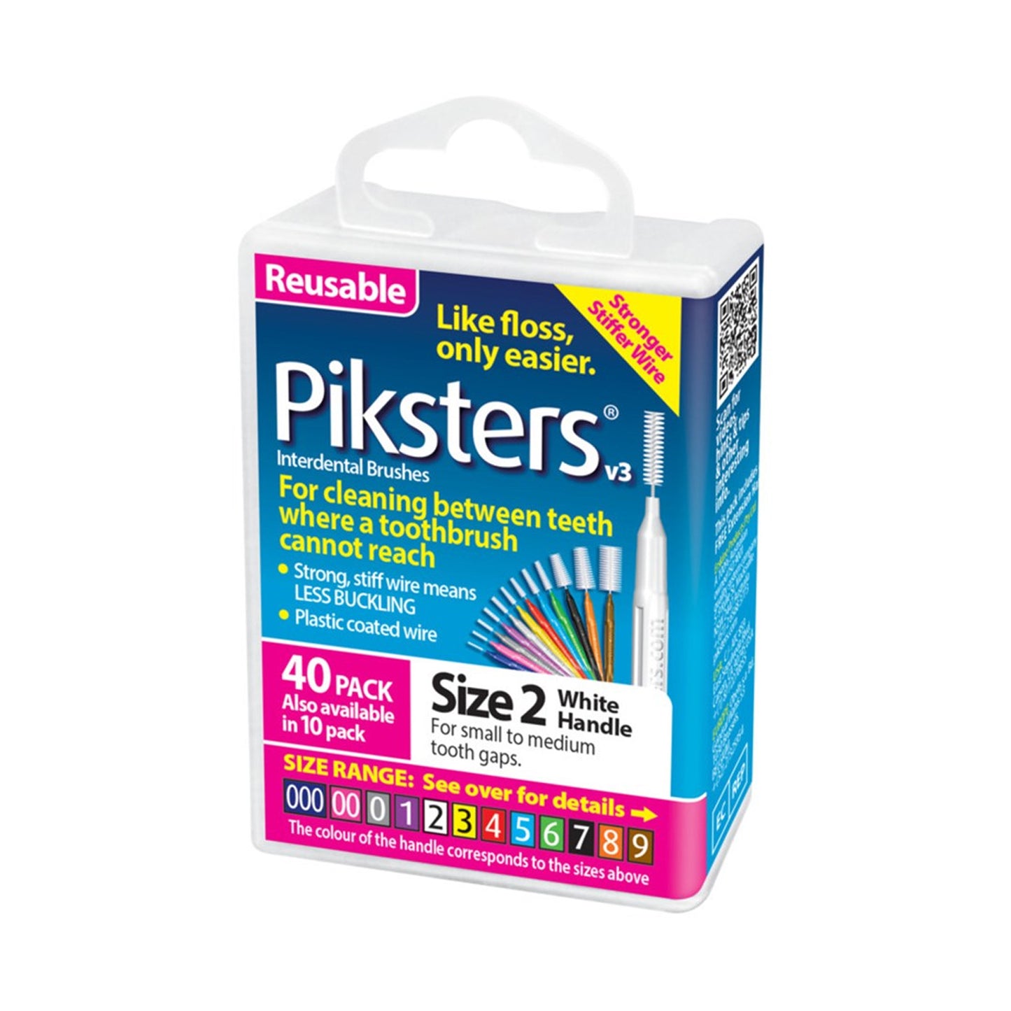 Piksters Interdental Brushes Size 2 White - Pack of 40