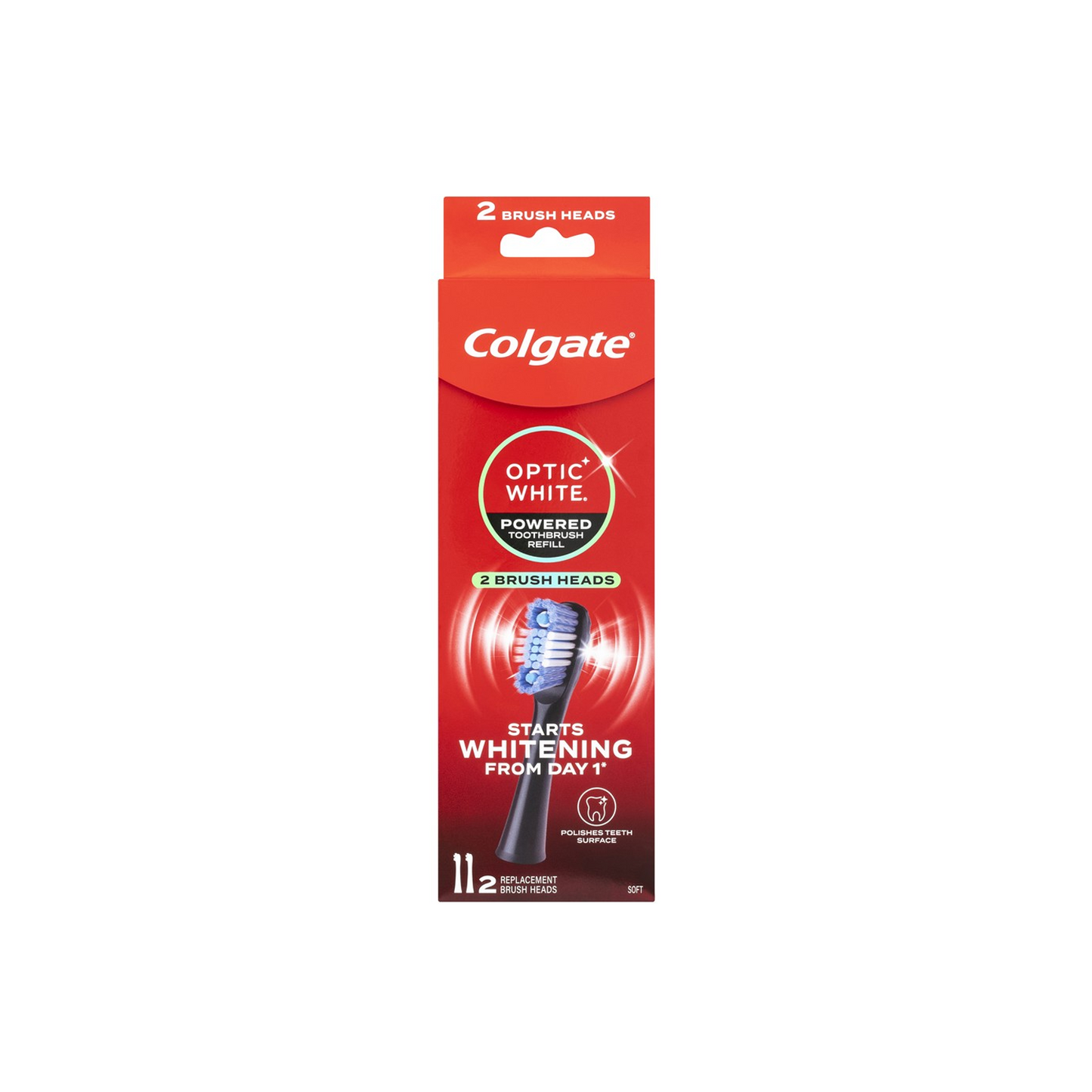 Colgate Optic White Powered Toothbrush Refill Brush Heads - 2Pk Soft
