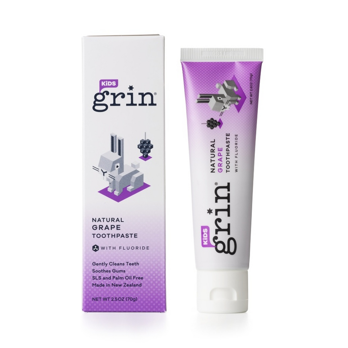 Grin Kids Natural Grape Toothpaste with Fluoride 70g OralCarePlus