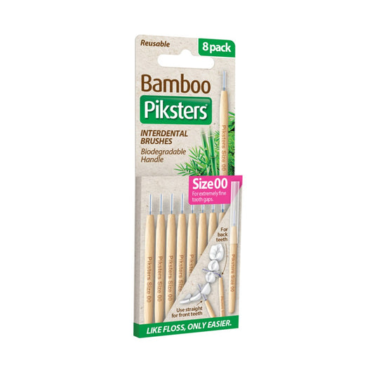 Piksters Bamboo Interdental Brushes Size 00 Pink - Pack of 8