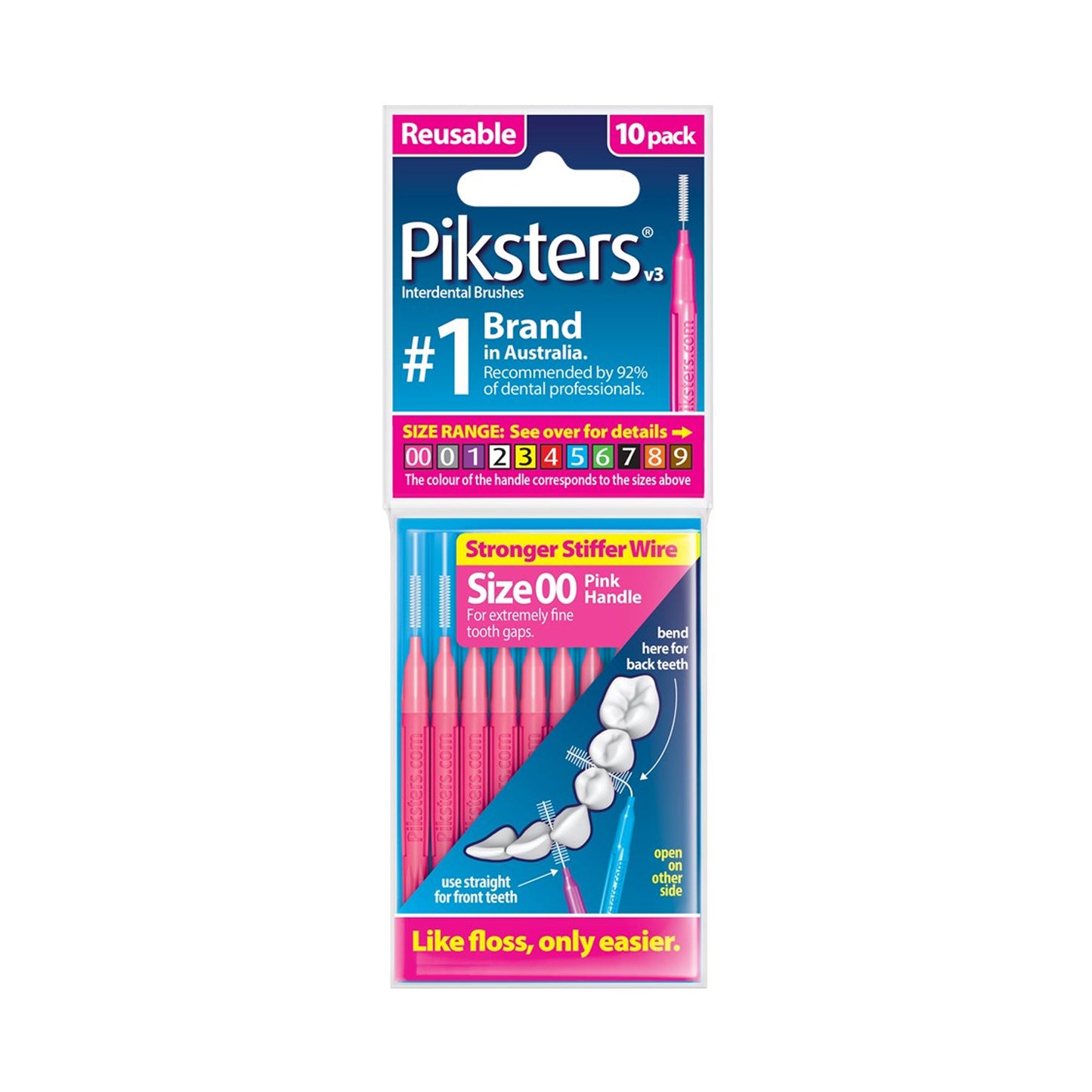 Piksters Interdental Brushes Size 00 Pink - Pack of 10