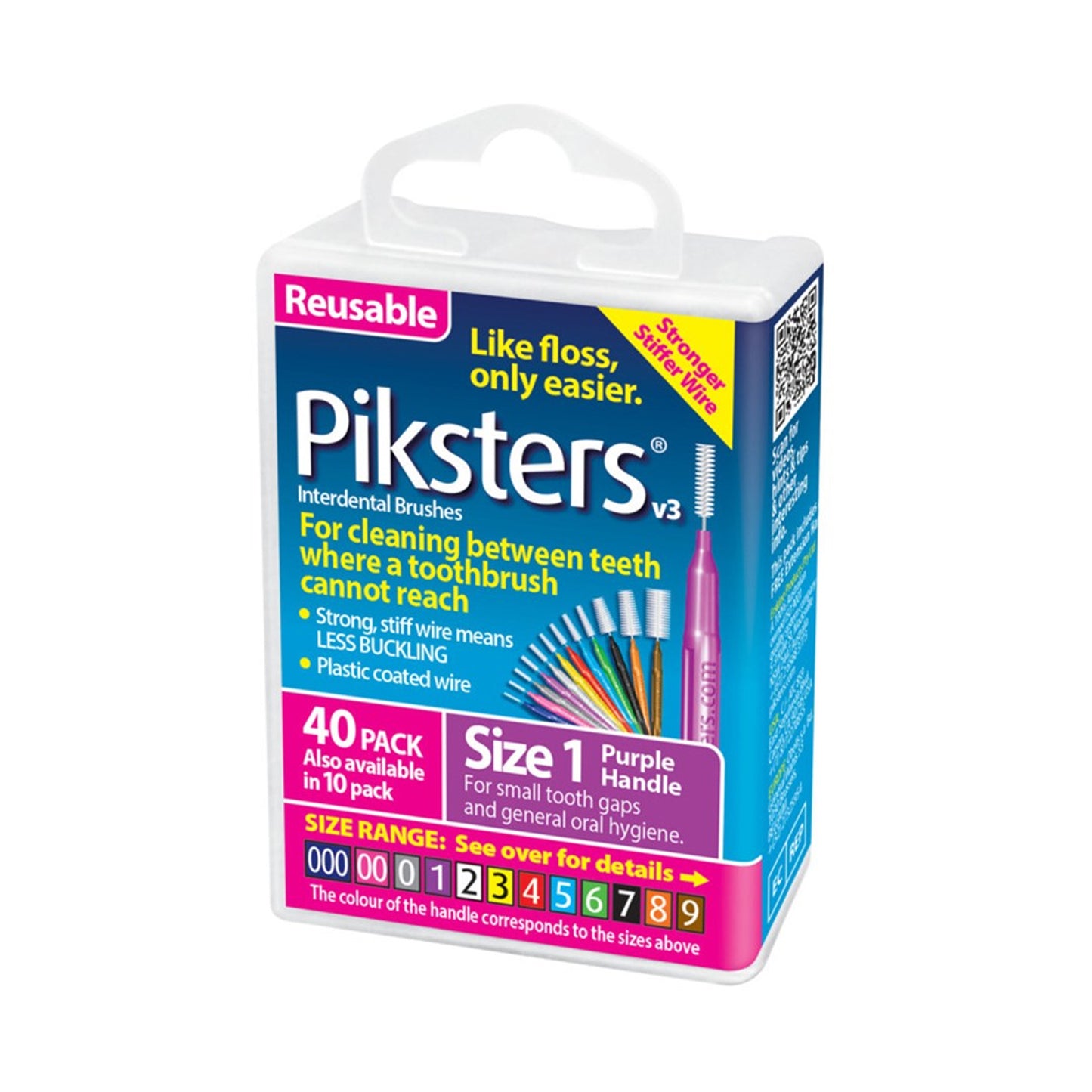 Piksters Interdental Brushes Size 1 Purple - Pack of 40