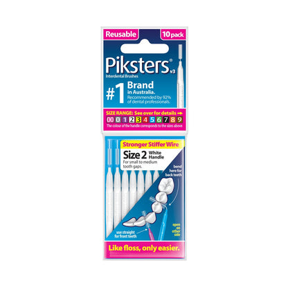 Piksters Interdental Brushes Size 2 White - Pack of 10