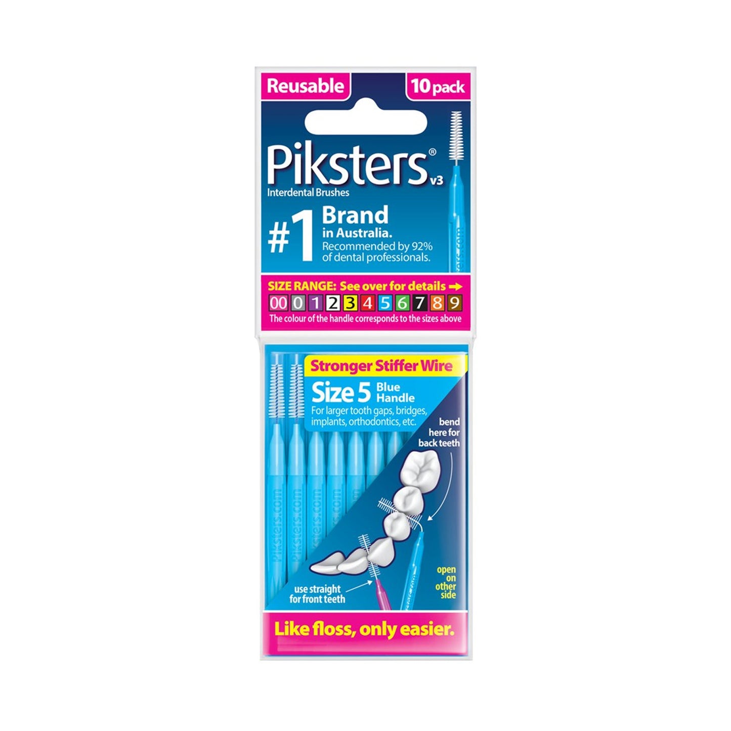 Piksters Interdental Brushes Size 5 Blue - Pack of 10