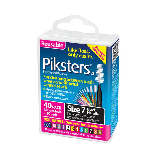 Piksters Interdental Brushes Size 7 Black - Pack of 40