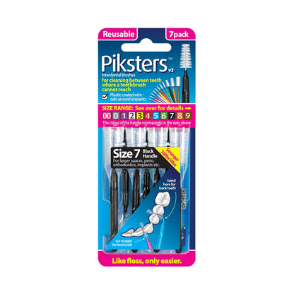 Piksters Interdental Brushes Size 7 Black - Pack of 7