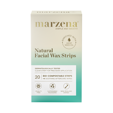 Marzena Natural Facial Wax Strips with Hemp Oil Pack 20