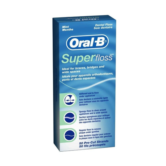 ORAL B Super Floss Unwaxed Box of 50